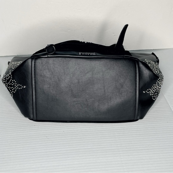 Desigual ROTTERDAM BLONDIE Black Silver Faux Leather Hobo Bag Studded - Picture 9 of 16